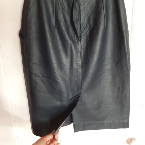 Vintage High Waist Leather Skirt - Picture 5 of 5